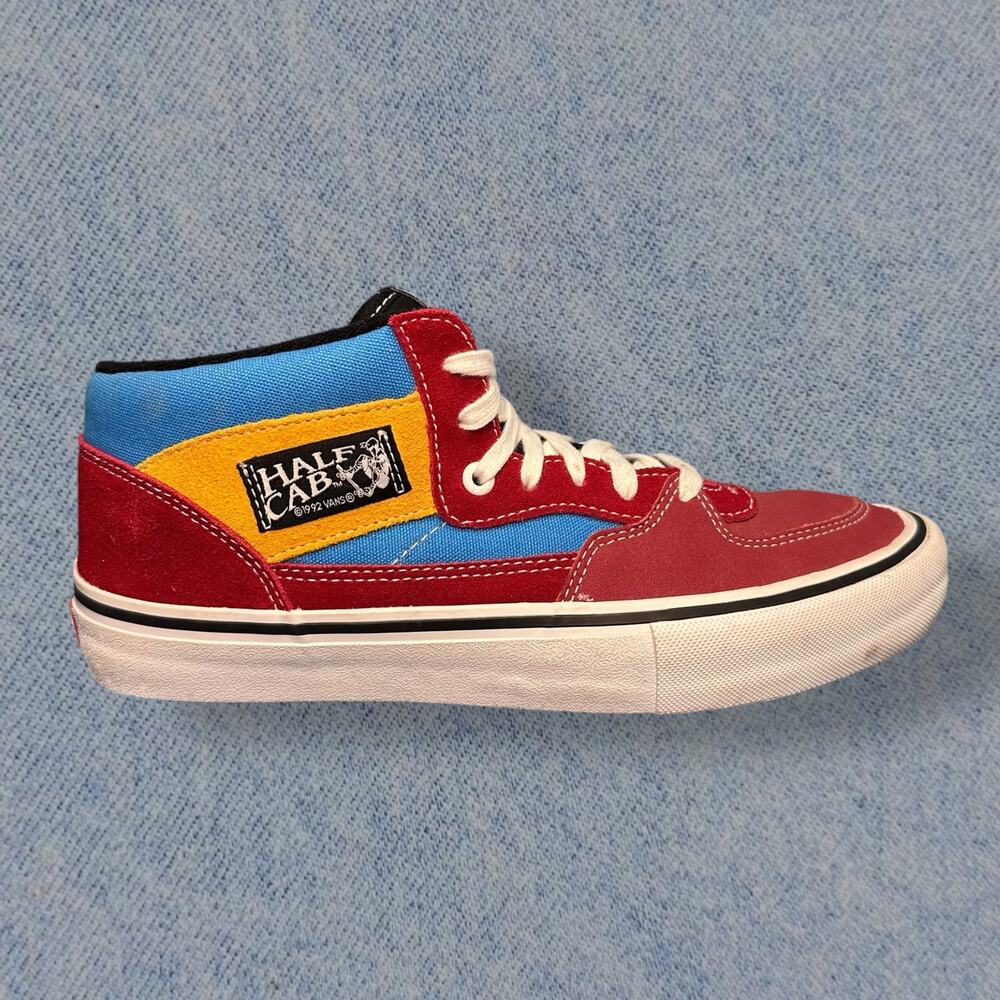Vans Half Cab Pro Red Multi-Color Skateboarding Shoes, Men Size 9 - Picture 2 of 7